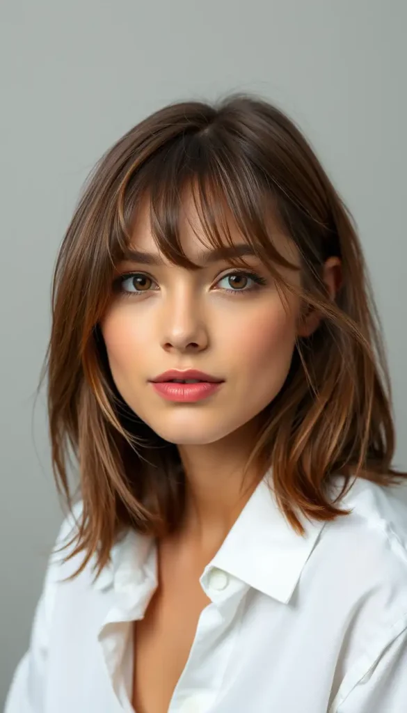 Classic Wolf Cut with Wispy Curtain Bangs