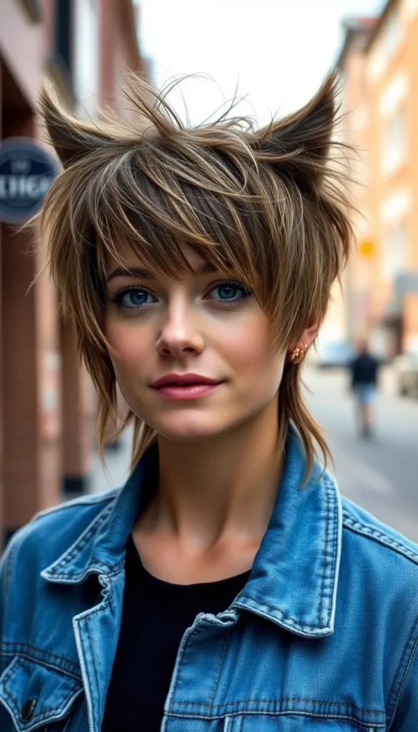 Shaggy Wolf Cut with Curtain Bangs