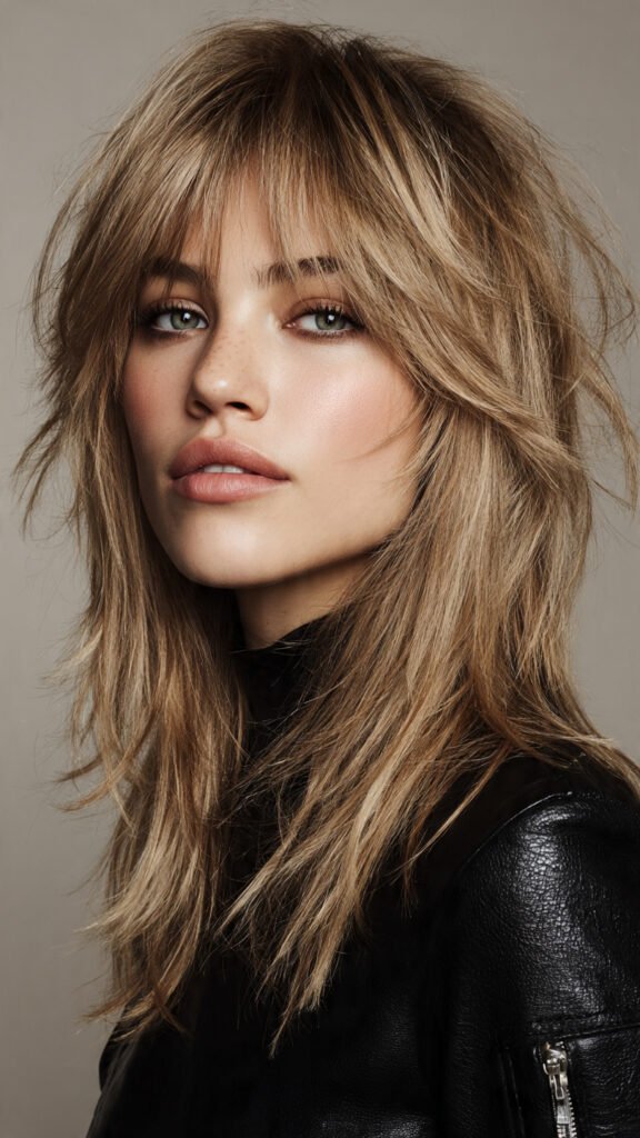 Strawberry Blonde Shaggy Wolf Cut