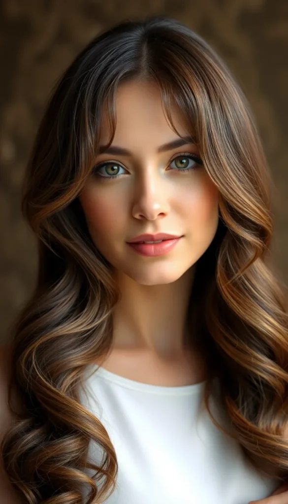 Wolf Cut with Curtain Bangs and Curls at the Ends