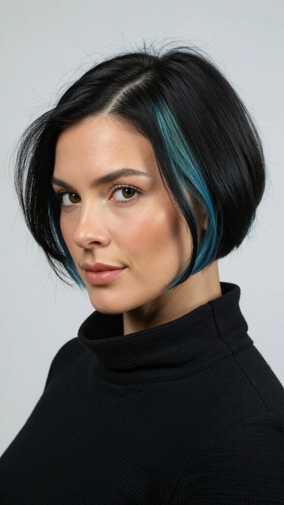 Black Bob with Blue Highlights