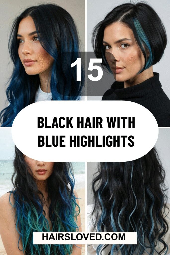 Black Hair with Blue Highlights