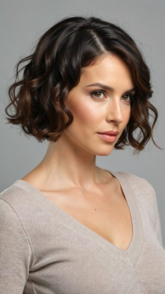 Medium Angled Bob With Side Part