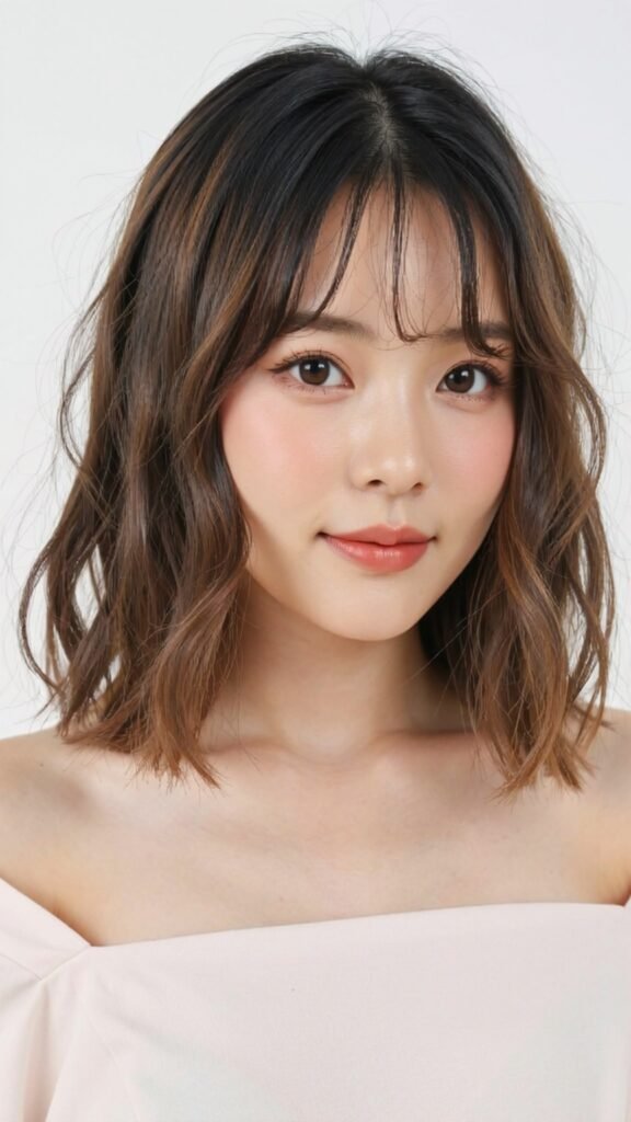 Medium Angled Bob With Wispy Bangs