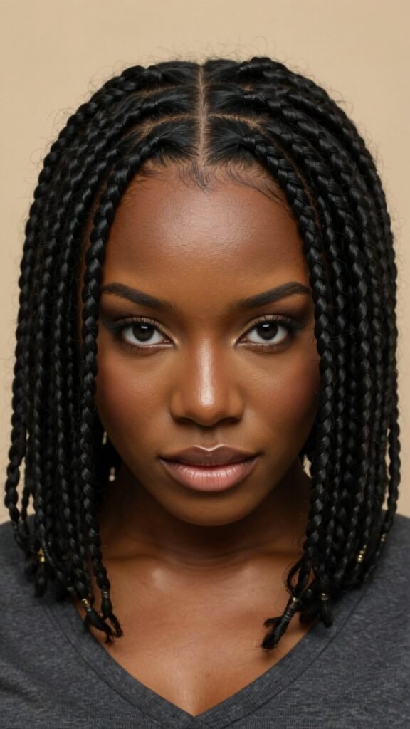 Middle-Part Bob Braids