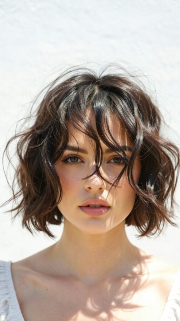 Textured Medium Angled Bob