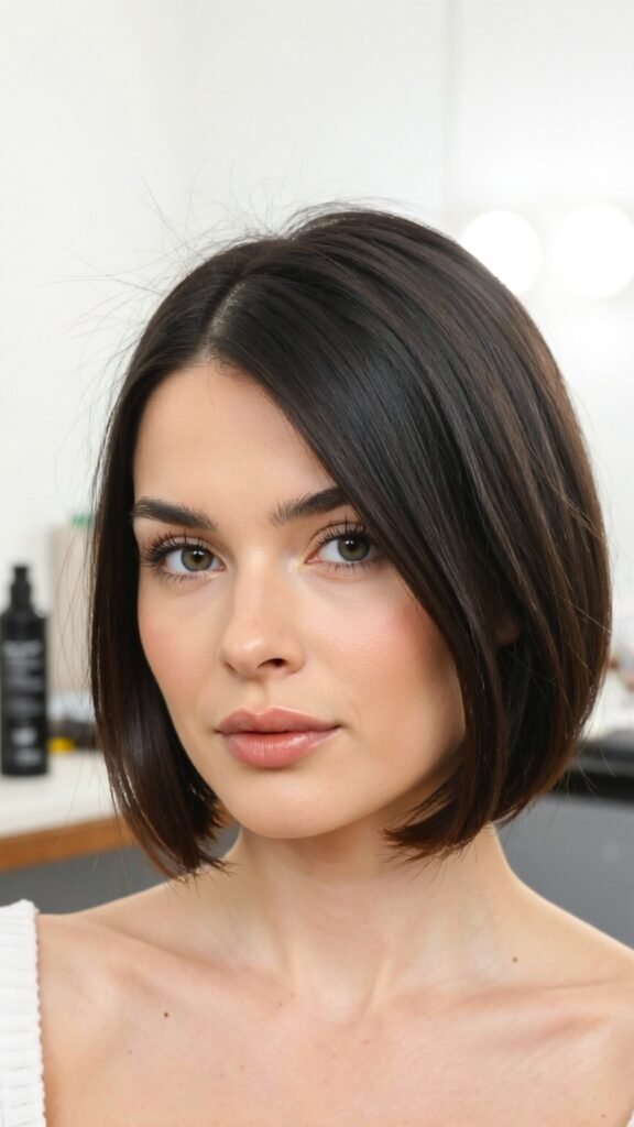 Voluminous Angled Bob With Lift at the Crown