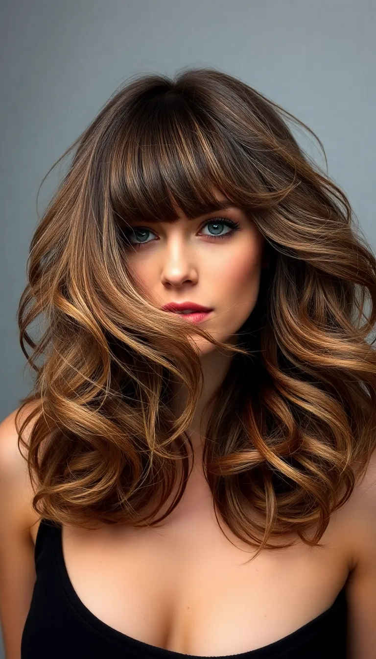 Wolf Cut with Curtain Bangs and Layers for Volume