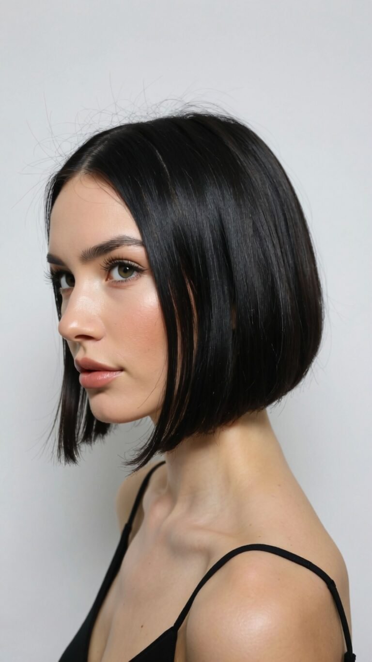 Medium Angled Bob With Blunt Ends