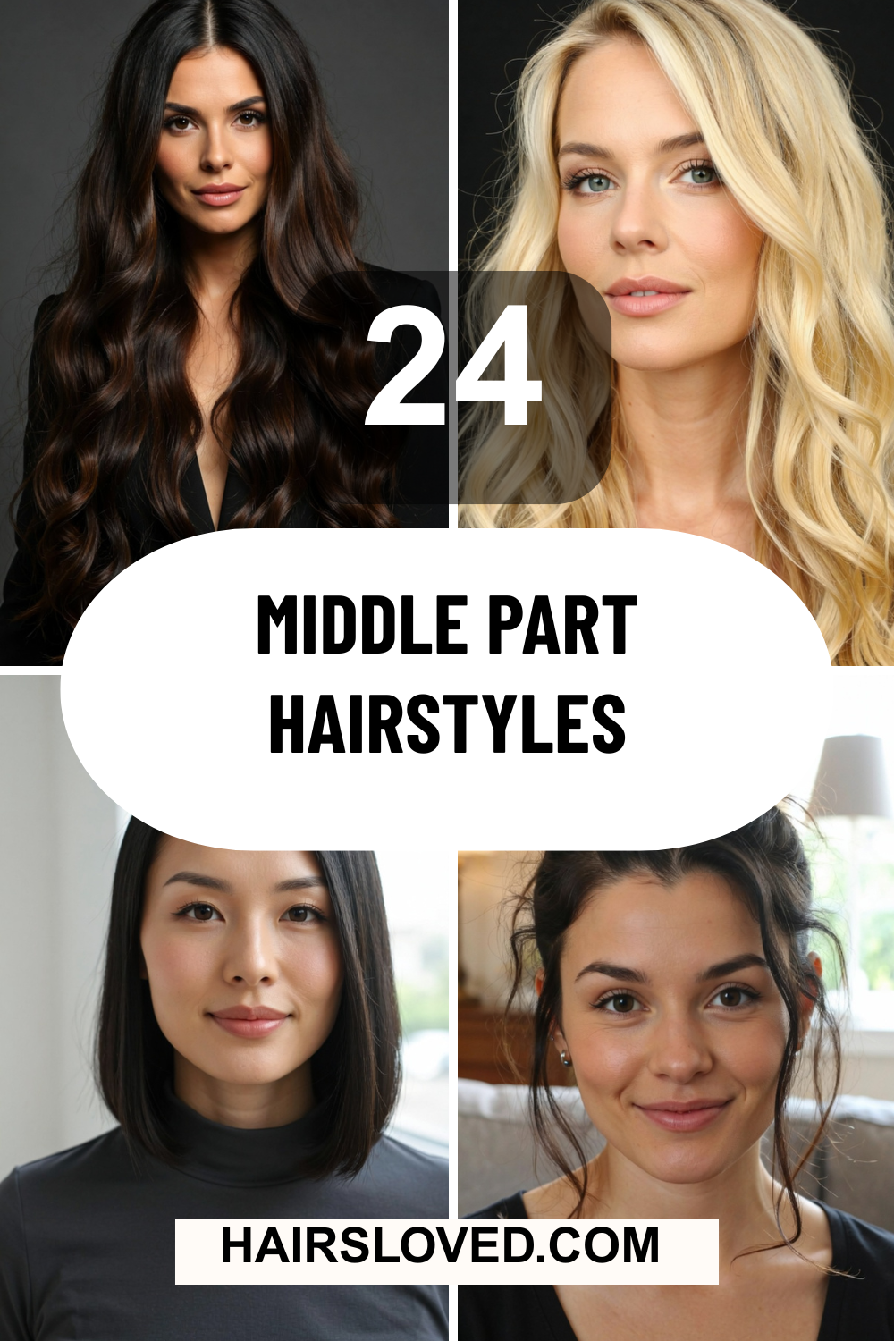 24 Middle Part Hairstyles: Trendy Looks That Flatter Every Face Shape ...